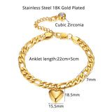 Anklet For Women Gold Color Stainless Steel Cuban Link Ankle Bracelets Summer 2022 Fashion Leg Chain Beach Foot Jewelry Ancklets