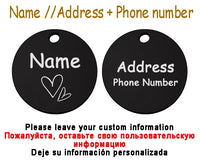 Personalized Pet Cat Dog Name Collar Accessories Circle Custom Engraved ID Tag Necklace Chain Charm Supplies For Dog Product