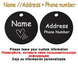 Personalized Pet Cat Dog Name Collar Accessories Circle Custom Engraved ID Tag Necklace Chain Charm Supplies For Dog Product