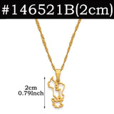 Anniyo Small Mayotte Pendant Necklaces for Women Girls Mamoudzou Mahore Jewelry #146521