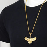 Domineering Flying Eagle Animal Pendant Necklace Men's Fashion Rap Cool Trendy Party Jewelry