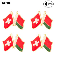 4pcs Pakistan & Ukrain Cross Badge Lapel Pin Badge  Brooch Icons