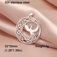 EUEAVAN 5pcs Phoenix Stainless Steel Pendant Fire Bird Hummingbird Charms Lucky Necklace Earrings Jewelry Making Supplies DIY