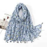 Ethnic Printed Cotton Hijab Viscose Tassels Scarf For Muslim Woman Hijabs Shawls Lady Soft Long Wraps Islim Headband Turban