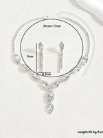 3 Pieces of Wedding Season Women's Claw Chain Series Crystal Earrings Necklace Jewelry Set Banquet Party Holiday Gift-8177