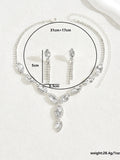 3 Pieces of Wedding Season Women's Claw Chain Series Crystal Earrings Necklace Jewelry Set Banquet Party Holiday Gift-8177
