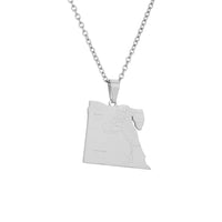 Stainless steel geometric Egyptian city name necklace, couple style ethnic titanium steel pendant accessory