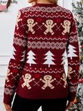 Fairyshely 2025 Autumn Winter Halloween Knitted Sweater Women Casual Print Knit Pullover Top Lady Long Sleeve O Neck Jumper