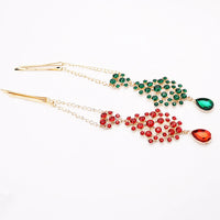 2024 Trend Big Crystal Pendant Forehead Chain Hairpin Hair Accessories Women's Ethnic Tiara Headpiece Tikka Indian Head Jewelry