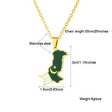 2024 new fashion stainless just Pakistan map flag pendant necklace temperament everything collarbone chain birthday anniversary