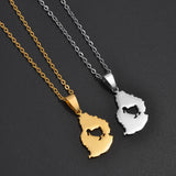 Anniyo 2.6CM Mauritius Map Anas Theodori Pendant Necklaces for Women Girl Mauritius Duck Jewelry #541962