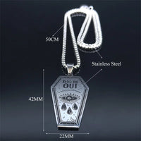 New fashionable punk DIG ME OUT coffin eye torn stainless steel pendant necklace accessory pendant sweater chain accessory