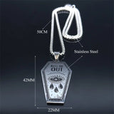 New fashionable punk DIG ME OUT coffin eye torn stainless steel pendant necklace accessory pendant sweater chain accessory