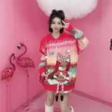 New Year Sweater Christmas Rainbow Long Sweater Autumn and Winter New Lazy Three-dimensional Hooded Cartoon Loose Thick Sweater