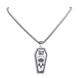 New fashionable punk DIG ME OUT coffin eye torn stainless steel pendant necklace accessory pendant sweater chain accessory
