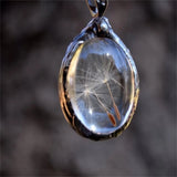 Подвеска На Шею Dandelion Dried Flower Pendant Necklace Charm Natural Dandelion Glass Ball Transparent Wish Glass Vial Jewelry