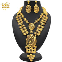 ANIID New Indian 24K Gold Color Long Necklace Set Nigerian Party Bridal Wedding Ethiopian Luxury Dubai Jewelry Wholesale Gifts