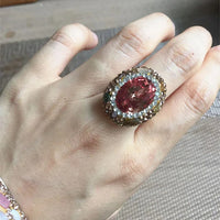 Colored Change Sultanite Crystal Bangle Rings Sets for Women Stainless Steel Watch Belt Chain Bracelet Zultanite Quartz Jewelry