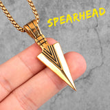 Spartan Spearhead Long Men Necklaces Pendants Chain Punk for Boyfriend Male Stainless Steel Jewelry Creativity Gift
