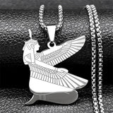 Egyptian Isis Goddess of Life Necklace for Women Men Stainless Steel Gold/Silver Color Egypt Mystery Amulet Chain Jewelry