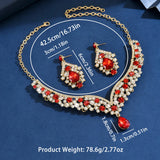 Ladies' fashionable design necklace earrings jewelry set suitable for daily wear, wedding parties, holiday gifts