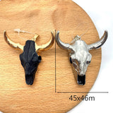 19 Styles Acrylic Cow Pendant Bull Skull Bone Gold Plated Charms for Men's Fashion DIY Jewelry Bull Head Pendant Necklace Gifts