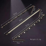 Girls Anklet Set 3Pcs Multi-layer Ankle Bracelet Foot Chain Beach Jewelry Gift for Women