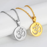 Anniyo 2Modes/Tamil Symbol Small Yoga Charm Pendant Necklaces Women Girls Indian Hindoo Hindu Buddhist OM India Religion @319201