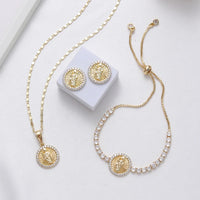 Sally's Paradise Mexican style Saint Jude Virgin Mary jewelry set suitable for daily wear Christmas gift for women ﻿
