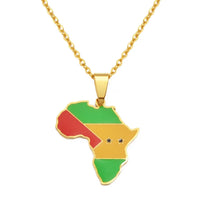 Anniyo 3CM Sao Tome and Principe Pendant Necklaces for Women Girls Jewelry Charms Map @350021