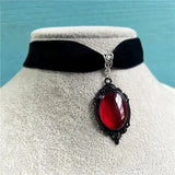 Gothic Vampire Cameo Pendant Choker Velvet Necklace for Women Fashion Pagan Witchcraft Jewelry Girls Gifts Creative Punk Choker