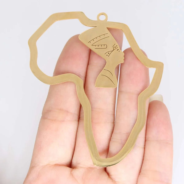 New fashion stainless steel hollow portrait map large pendant DIY necklace bracelet key chain pendant accessories