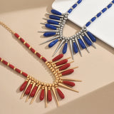 Exaggerated Rivets and Water Drop Acrylic Pendant Beads Choker Necklace for Women Fashion Jewelry Hot Sale Party Gift New Style