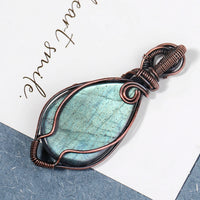 Handmade Copper Wire Wrapped Labradorite Gemstone Pendant Necklace Is Perfect For Spiritual Connection And Intuition For Women