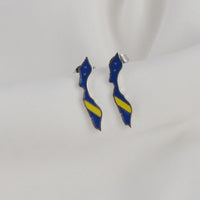 Anniyo 2CM Curacao Map Flag Stud Earrings for Women Girls Stainless Steel Jewelry @365821