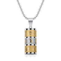 Stainless Steel Om Mani Padme Hum Prayer Wheel Mantra Buddhism Rotatable Necklace Cremation Jewelry Capsule Ash Urn Holder