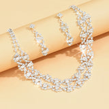 Ladies' light luxury style design necklace, earrings, jewelry set suitable for weddings, gatherings, holidays, gifts