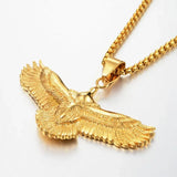 Domineering Flying Eagle Animal Pendant Necklace Men's Fashion Rap Cool Trendy Party Jewelry