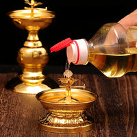 Buddha Hall Oil Lamp for Buddha Ornaments Household Butter Lamp Holder Sesame Oil Edible Oil Long Bright Lamps Buddhist Supplies