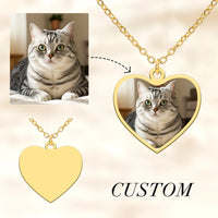 COOLTIME Custom Picture Necklace Stainless Steel Personalized Custom Print Photo Pendant Necklace Jewelry for Women Men