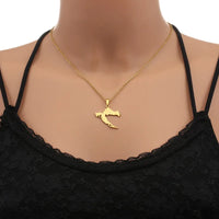 2024 New fashion stainless steel Croatia map and city necklace men's and women's geometric ethnic style collarbone chain anniver