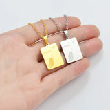 Anniyo Carriacou Grenada and Petit Martinique Map Pendant Necklaces Stainless Steel Caribbean Sea Jewelry @317801