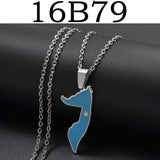 Anniyo Somalia Map (Light Blue Flag) Pendant Necklaces for Women Girls Jewelry Charms Maps @360921