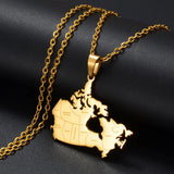 Anniyo Canada Map Pendant Necklaces for Women Men Jewelry Country Maps of Canadian Chains  #317601