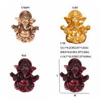 Creative Decorative Ganesha Buddha Statue Handicraft Resin Art Elephant God Sculptures Carved Rresin Ganesha Ornaments Car Decor