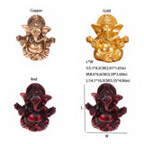 Creative Decorative Ganesha Buddha Statue Handicraft Resin Art Elephant God Sculptures Carved Rresin Ganesha Ornaments Car Decor