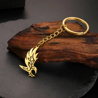 Dawapara Vintage Eagle Crow Raven Pendant Keychain Viking Animal Bird Protection Amulet Stainless Steel Keyring Jewelry