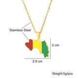 2024 New fashion stainless steel Guinea map necklace for men and women geometric ethnic style collarbone chain anniversary small
