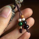 Six Character Great Bright Mantra Rotating Warp Cylinder Pendant Car Keychain For Men Women Jewelry Tassel Budda Beads Accessory