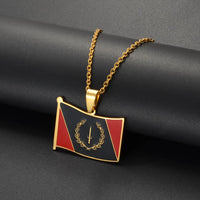 Anniyo African American Flag Pendant Necklaces for Women Men Stainless Steel Jewelry @365721